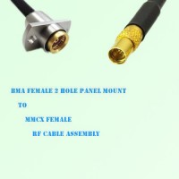 BMA Female 2 Hole Panel Mount to MMCX Female RF Cable Assembly