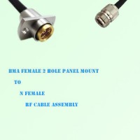 BMA Female 2 Hole Panel Mount to N Female RF Cable Assembly