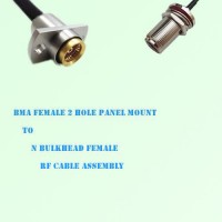 BMA Female 2 Hole Panel Mount to N Bulkhead Female RF Cable Assembly