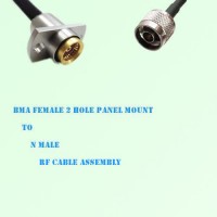BMA Female 2 Hole Panel Mount to N Male RF Cable Assembly