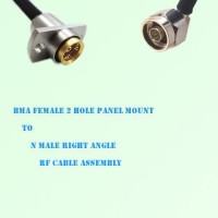 BMA Female 2 Hole Panel Mount to N Male Right Angle RF Cable Assembly