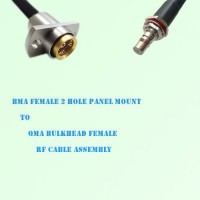 BMA Female 2 Hole Panel Mount to QMA Bulkhead Female RF Cable Assembly
