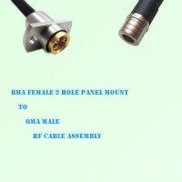 BMA Female 2 Hole Panel Mount to QMA Male RF Cable Assembly