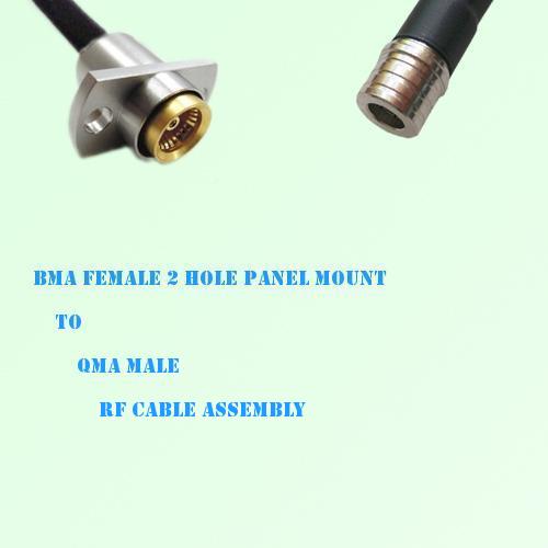 BMA Female 2 Hole Panel Mount to QMA Male RF Cable Assembly