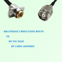 BMA Female 2 Hole Panel Mount to RP TNC Male RF Cable Assembly