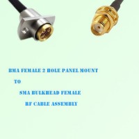 BMA Female 2 Hole Panel Mount to SMA Bulkhead Female RF Cable Assembly