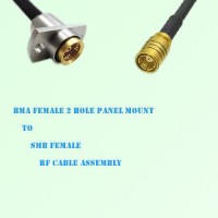 BMA Female 2 Hole Panel Mount to SMB Female RF Cable Assembly