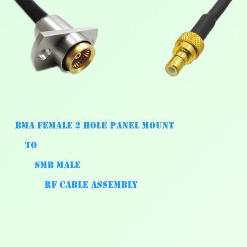 BMA Female 2 Hole Panel Mount to SMB Male RF Cable Assembly BMA Female 2 Hole Panel Mount to SMB Male RF Cable Assembly