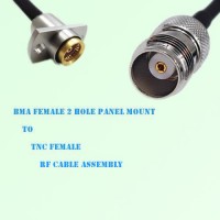 BMA Female 2 Hole Panel Mount to TNC Female RF Cable Assembly
