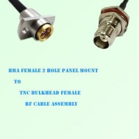 BMA Female 2 Hole Panel Mount to TNC Bulkhead Female RF Cable Assembly