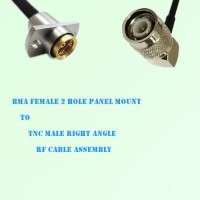 BMA Female 2 Hole Panel Mount to TNC Male R/A RF Cable Assembly