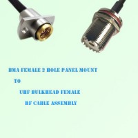 BMA Female 2 Hole Panel Mount to UHF Bulkhead Female RF Cable Assembly