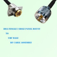 BMA Female 2 Hole Panel Mount to UHF Male RF Cable Assembly