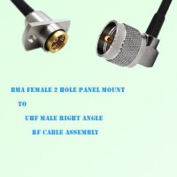 BMA Female 2 Hole Panel Mount to UHF Male R/A RF Cable Assembly