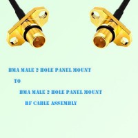 BMA Male 2 Hole Panel Mount to BMA Male 2 Hole Panel Mount RF Cable