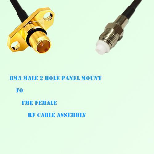 BMA Male 2 Hole Panel Mount to FME Female RF Cable Assembly