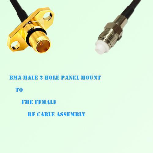 BMA Male 2 Hole Panel Mount to FME Female RF Cable Assembly BMA Male 2 Hole Panel Mount to FME Female RF Cable Assembly