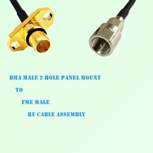 BMA Male 2 Hole Panel Mount to FME Male RF Cable Assembly BMA Male 2 Hole Panel Mount to FME Male RF Cable Assembly