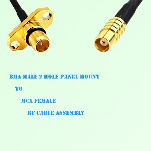 BMA Male 2 Hole Panel Mount to MCX Female RF Cable Assembly BMA Male 2 Hole Panel Mount to MCX Female RF Cable Assembly