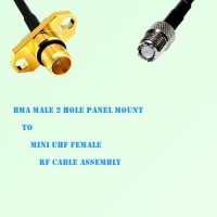 BMA Male 2 Hole Panel Mount to Mini UHF Female RF Cable Assembly