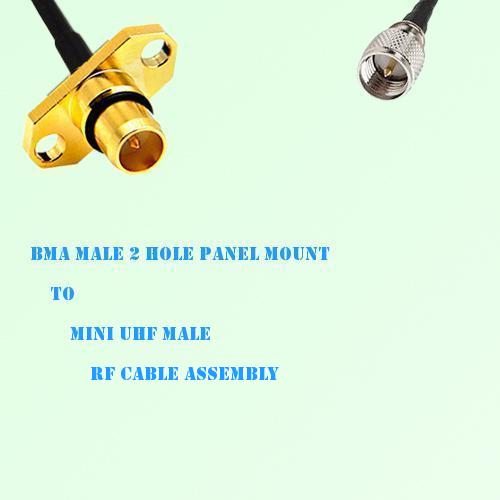 BMA Male 2 Hole Panel Mount to Mini UHF Male RF Cable Assembly