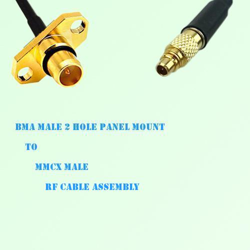 BMA Male 2 Hole Panel Mount to MMCX Male RF Cable Assembly BMA Male 2 Hole Panel Mount to MMCX Male RF Cable Assembly