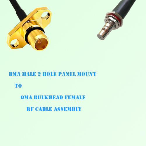 BMA Male 2 Hole Panel Mount to QMA Bulkhead Female RF Cable Assembly BMA Male 2 Hole Panel Mount to QMA Bulkhead Female RF Cable Assembly