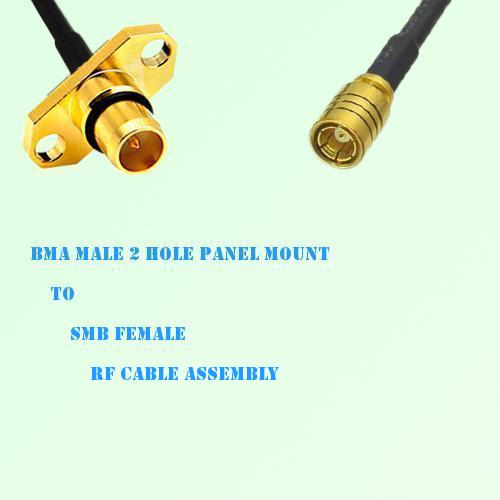 BMA Male 2 Hole Panel Mount to SMB Female RF Cable Assembly