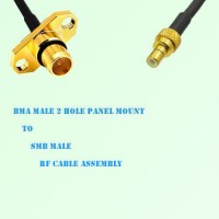 BMA Male 2 Hole Panel Mount to SMB Male RF Cable Assembly