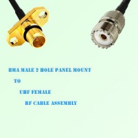 BMA Male 2 Hole Panel Mount to UHF Female RF Cable Assembly
