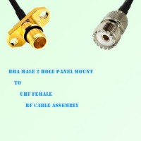 BMA Male 2 Hole Panel Mount to UHF Female RF Cable Assembly BMA Male 2 Hole Panel Mount to UHF Female RF Cable Assembly