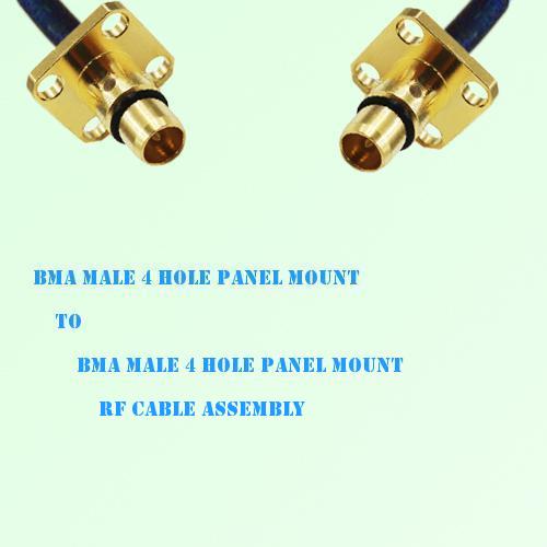 BMA Male 4 Hole Panel Mount to BMA Male 4 Hole Panel Mount RF Cable