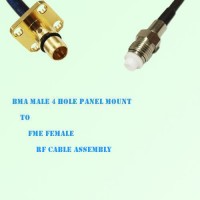 BMA Male 4 Hole Panel Mount to FME Female RF Cable Assembly