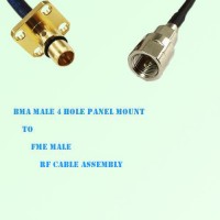 BMA Male 4 Hole Panel Mount to FME Male RF Cable Assembly