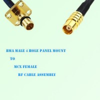 BMA Male 4 Hole Panel Mount to MCX Female RF Cable Assembly