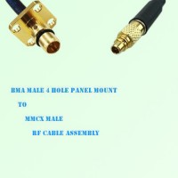 BMA Male 4 Hole Panel Mount to MMCX Male RF Cable Assembly