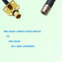 BMA Male 4 Hole Panel Mount to QMA Male RF Cable Assembly