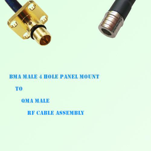 BMA Male 4 Hole Panel Mount to QMA Male RF Cable Assembly BMA Male 4 Hole Panel Mount to QMA Male RF Cable Assembly