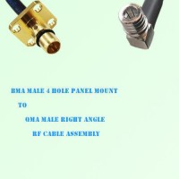 BMA Male 4 Hole Panel Mount to QMA Male Right Angle RF Cable Assembly BMA Male 4 Hole Panel Mount to QMA Male Right Angle RF Cable Assembly