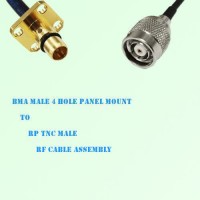 BMA Male 4 Hole Panel Mount to RP TNC Male RF Cable Assembly