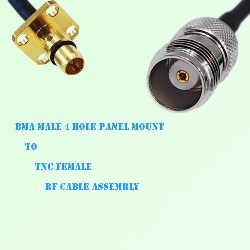 BMA Male 4 Hole Panel Mount to TNC Female RF Cable Assembly BMA Male 4 Hole Panel Mount to TNC Female RF Cable Assembly