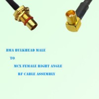 BMA Bulkhead Male to MCX Female Right Angle RF Cable Assembly