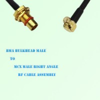BMA Bulkhead Male to MCX Male Right Angle RF Cable Assembly