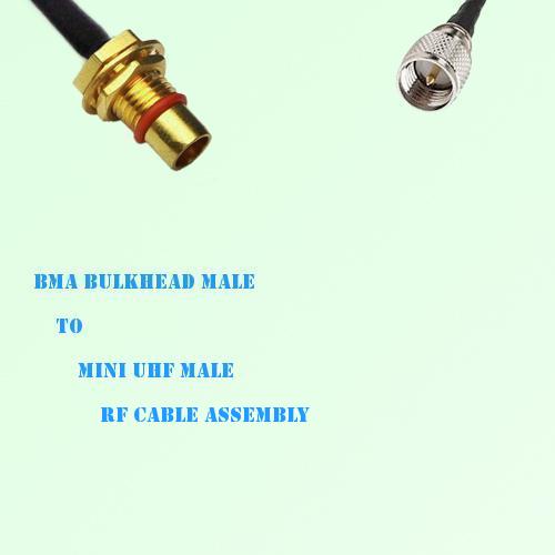 BMA Bulkhead Male to Mini UHF Male RF Cable Assembly BMA Bulkhead Male to Mini UHF Male RF Cable Assembly