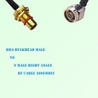 BMA Bulkhead Male to N Male Right Angle RF Cable Assembly