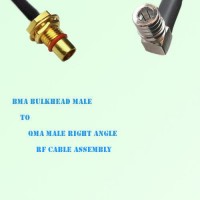 BMA Bulkhead Male to QMA Male Right Angle RF Cable Assembly