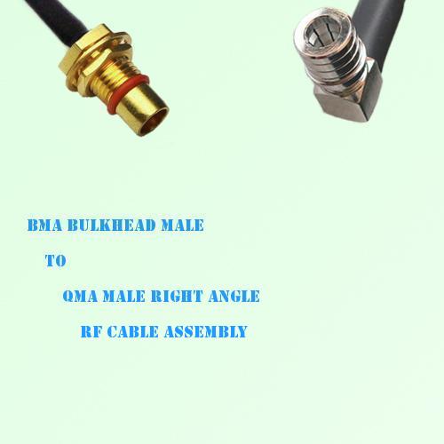 BMA Bulkhead Male to QMA Male Right Angle RF Cable Assembly BMA Bulkhead Male to QMA Male Right Angle RF Cable Assembly