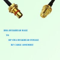 BMA Bulkhead Male to RP SMA Bulkhead Female RF Cable Assembly