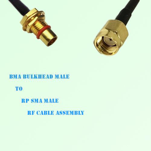 BMA Bulkhead Male to RP SMA Male RF Cable Assembly