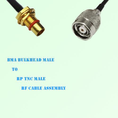 BMA Bulkhead Male to RP TNC Male RF Cable Assembly BMA Bulkhead Male to RP TNC Male RF Cable Assembly